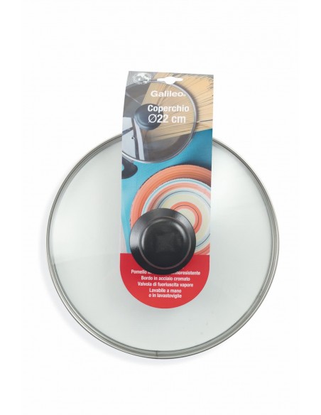 COPERCHIO 22 CM IN VETRO CON POMELLO