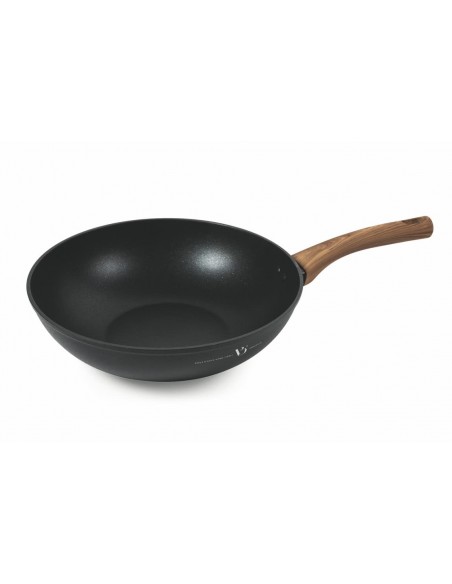WOK FORGIATO NERO INTERNO RUVIDO D 30CM