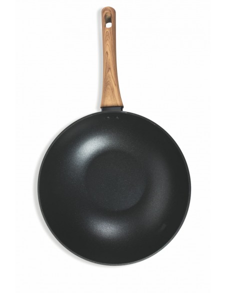 WOK FORGIATO NERO INTERNO RUVIDO D 30CM