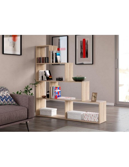 LIBRERIA 6 VANI IN MELAMINICO ROVERE CANADIAN H.145CM