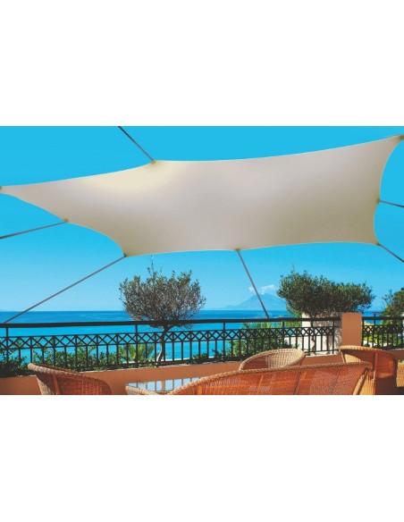 VELA QUADRATA IDROREPELLENTE 4X4MT ECRU'