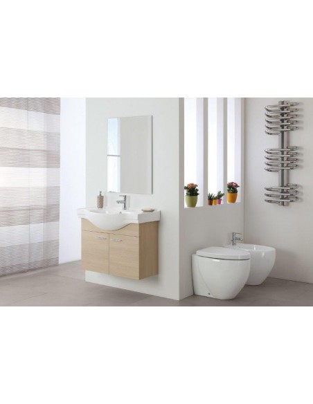 COMPOSIZIONE BAGNO SOSPESA IN NOBILITATO MELAMINICO 18MM COLORE LARICE
