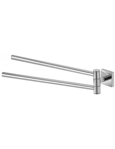 PORTA ASCIUGAMANI A SNODO DA 39CM IN ACCIAIO CROMATO CON DOPPIA MODALITA DI FISSAGGIO