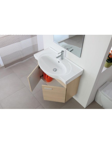 COMPOSIZIONE BAGNO SOSPESA IN NOBILITATO MELAMINICO 18MM COLORE LARICE