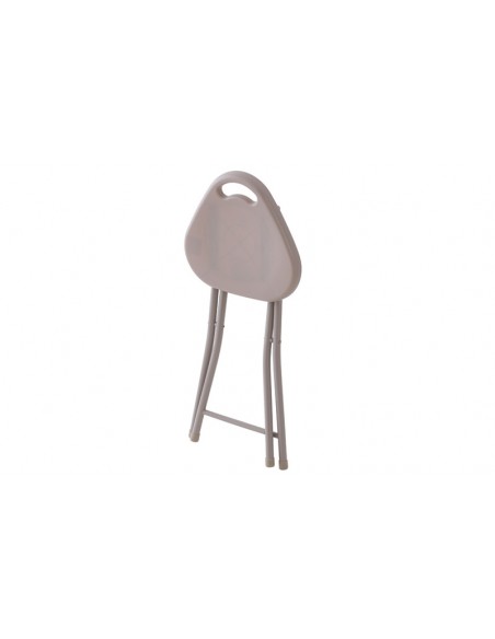 SGABELLO PIEGHEVOLE CON SEDUTA IN ABS E GAMBE IN ACCIAIO TORTORA