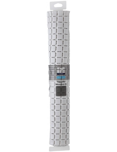 TAPPETO ANTISCIVOLO IN PVC MOSAICO BIANCO