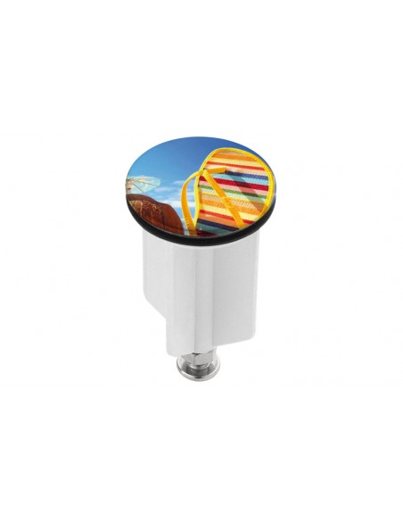 SALTELLO IN ACCIAIO E ABS 38 MM CON DECORAZIONE