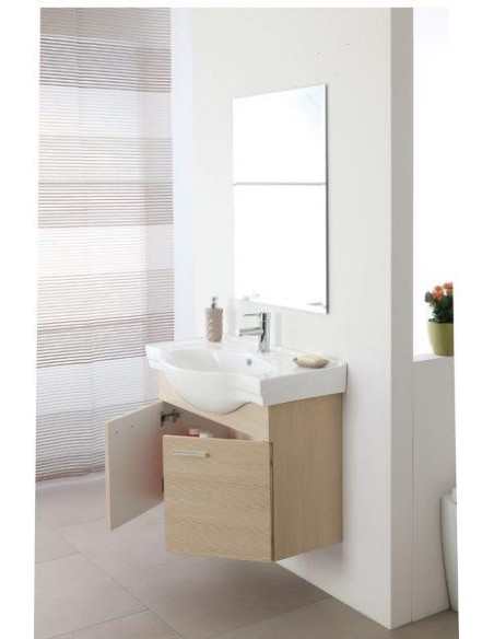 COMPOSIZIONE BAGNO SOSPESA IN NOBILITATO MELAMINICO 18MM COLORE LARICE