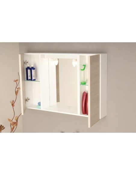 SPECCHIERA CON CASSA IN NOBILITATO RIVESTITO IN PVC