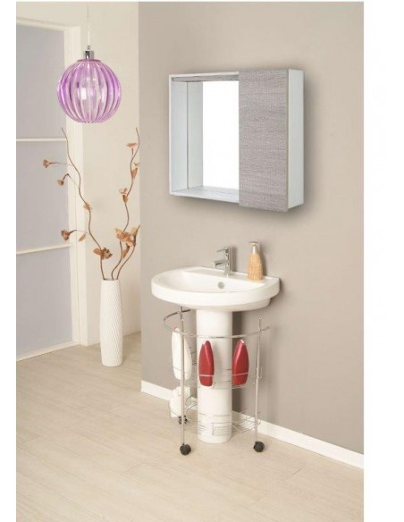 SPECCHIERA CON CASSA IN NOBILITATO RIVESTITO IN PVC