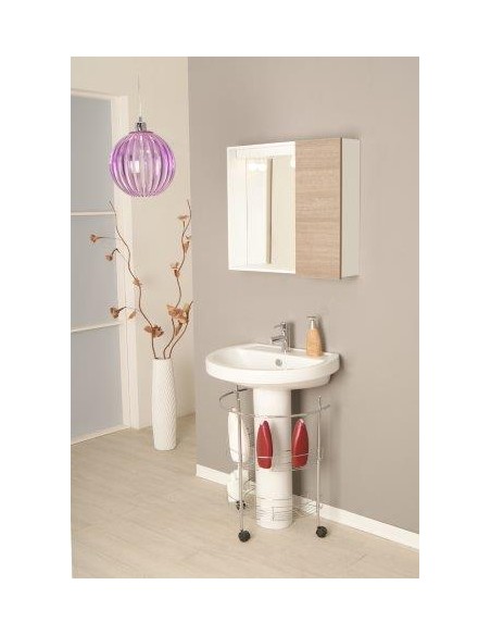 SPECCHIERA CON CASSA IN NOBILITATO RIVESTITO IN PVC