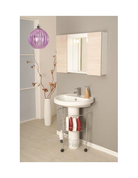 SPECCHIERA CON CASSA IN NOBILITATO RIVESTITO IN PVC