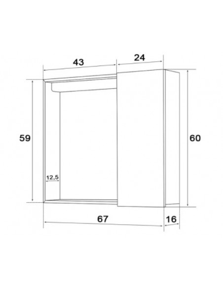 SPECCHIERA CON CASSA IN NOBILITATO RIVESTITO IN PVC